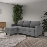 HONBAY Convertible Sectional Sofa, Convertible L Shaped Couch with Reversible Chaise, Sectional Couch for Small Space Apartment, Grey HONBAY
