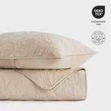 EVERGRACE 100% Cotton Paisley Quilt Set, King Size 3 Piece Set – Prewashed Lightweight Bedspread with 2 Shams, Soft & Breathable Matelasse Coverlet for All-Season Comfort, Flax Beige EVERGRACEHOME