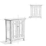 SIMPLIHOME Bedford SOLID WOOD 39 inch Wide Transitional Medium Storage Cabinet in Hickory Brown, with 2 Tempered Glass Doors, 4 Adjustable Shelves SIMPLIHOME