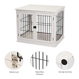 PawHut Dog Crate Furniture, Small Dog Cage End Table with Two Opening Sides, Lockable Door, Puppy Kennel Indoor, Cute and Decorative, Pure White PawHut