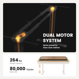 ErGear Dual Motor Standing Desk Frame, Electric Adjustable Legs Compatible Desktop Size 44″-90″, 264 lbs Weight Capacity, 4 Memory Height Settings Stand up Desks Base, White Frame Only ErGear