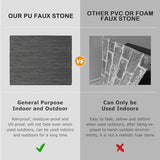 ROOMTEC 6-Packs Faux Stone Wall Covering Panels for Interior and Exterior Decor, PU Stone Veneer Exterior, Exterior Siding Panels for DIY Home Improvement Projects, 45.67" x 12.99" ROOMTEC