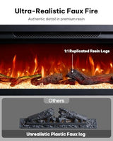 Silonn 3-Sided Smart 50" Electric Fireplace, Alexa & App Control Fireplace with 15 Flame Colors, Electric Fireplace Inserts Logs, 5110 BTU Heat Output, Realistic Flame and Sound Silonn