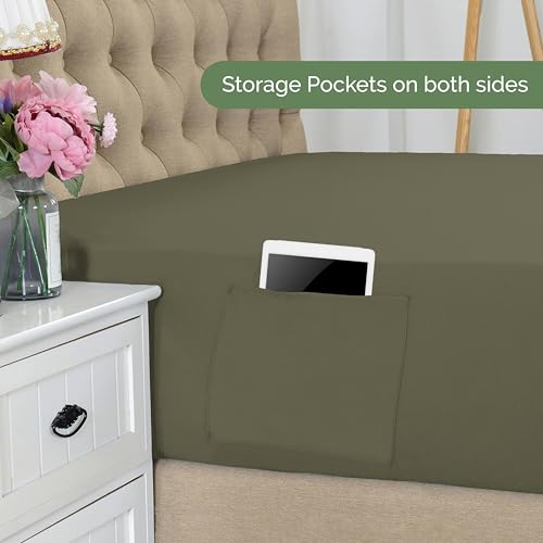 Elegant Comfort 1500 Premium Hotel Quality 18-21 Inches Deep - Extra Deep Pocket Single Fitted Sheet for High Mattress, Luxury and Softest, Smart Pocket - Wrinkle Free, King, Green Elegant Comfort