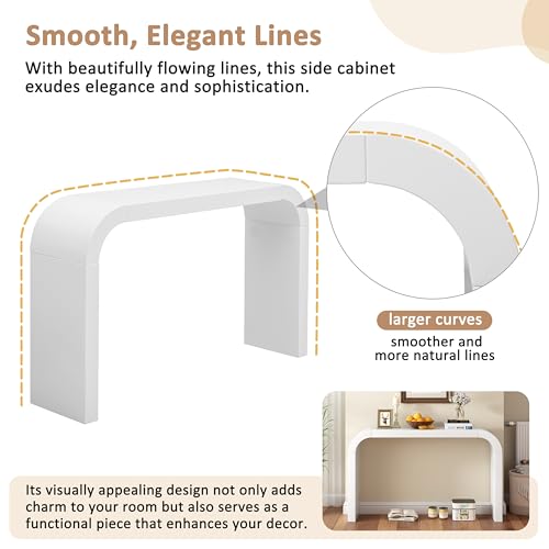 Modern Minimalist Console Table,Elegant and Versatile Design,Perfect for Living Room, Hallway, and Bedroom,Sturdy and Stable Frame,White JIJIWANG