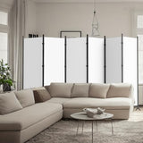 Room Divider, 6 Panel Room Dividers and Folding Privacy Screens, 6FT Partition Room Office Wall Divider for Separation 200" W Fabric, Portable Freestanding Room Divider Wall (White) gaildon