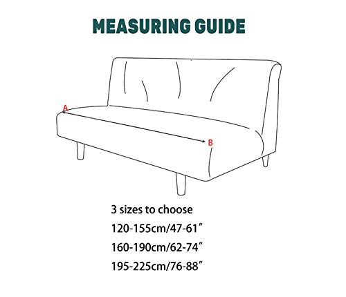 vannawong Folding Sofa Slipcover Stretch Armless Futon Couch Covers Plush Velvet Soft One Piece T Cushion Sleeper Bed Lounge Covers Removable Solid Color Hot Pink 160-190cm/62-74 vannawong