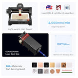 LONGER Ray5 mini 2.5W Laser Engraver, 32-Bit High-Speed 12000mm/min, 0.04mm Compressed Spot, WiFi APP Control, 130×140mm Engraving Area, Offline Engraving, Eye Protection for Wood, Acrylic, Metal Longer