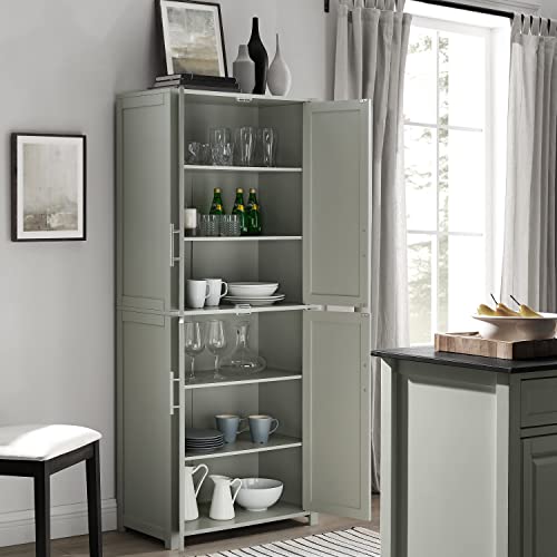 Crosley Furniture Savannah Tall Pantry, Gray - WoodArtSupply