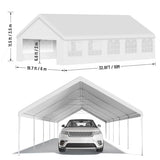 20'X32' Party Tent with Removable Sidewall Windows, Outdoor Heavy Duty Wedding Gazebo, Event Shelter Wedding Canopy Tent for Parties Carport BBQ, White & Straight Edge CuisinSmart