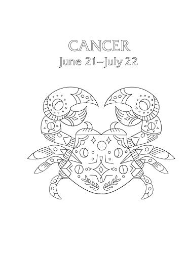 Cancer: Your Cosmic Coloring Book: 24 Astrological Designs for Your Zodiac Sign! (Cosmic Coloring Book Gift Series) Adams Media