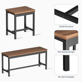 GarveeHome 5-Piece Dining Table Set for 4-8 People, 63 in Large Extendable Kitchen Table Set with 2 Benches and 2 Square Stools, Modern Dining Room Furniture Sets, Easy Assembly, Espresso GarveeHome