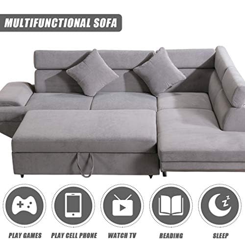 Sofa Bed Sectional Sofa Futon Sofa Bed Sleeper Sofa for Living Room Furniture Set Modern Sofa Set Corner Sofa Upholstered Contemporary Fabric FDW