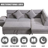 Sofa Bed Sectional Sofa Futon Sofa Bed Sleeper Sofa for Living Room Furniture Set Modern Sofa Set Corner Sofa Upholstered Contemporary Fabric FDW