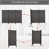 MAYOLIAH Partition Room Dividers 3 Panel Folding Privacy Screens 6 Ft Tall Portable Office Walls Dividers for Room Separator 102"x20"x71", Grey MAYOLIAH