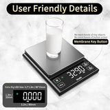 Vitafit 11lb Food Scale, High Accuracy 0.0001lb by Our Professional Scale Factory Since 2001, Digital Kitchen Scale with% Percentage Function for Cooking, Baking & Coffee, Stainless Steel, LED, Black