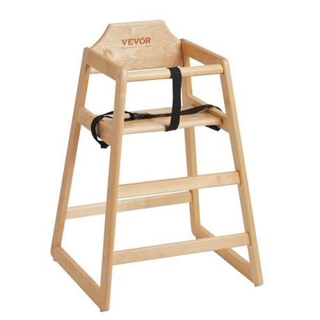 VEVOR Wooden Double Solid Wood Feeding, Eat & Grow Portable High, Easy to Clean Baby Booster Seat, Compact Toddler Chair, Natural VEVOR