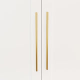 TAMUNE Wardrobe Closet with Mirror, 3 Door Wardrobe with Hanging Rod, 4 Drawers, Shelves, Modern Bedroom Armoire with Gold Handles, White Clothes Cabinet, 20.5”D x 47”W x 86.7”H TAMUNE