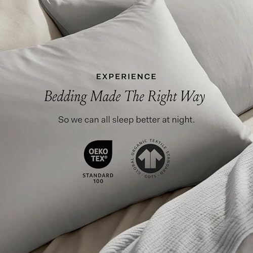 BOLL & BRANCH Signature Comforter Set - Full/Queen, Sageleaf - Duvet Insert and Cover in One Layer - Luxury Organic Cotton, Down Alternative, Hypoallergenic, All-Season - 1 Comforter and 2 Shams BOLL & BRANCH