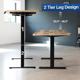 VIVO Electric 71 x 30 inch Standing Desk, Dual Motor Memory Controller Height Adjustment, E2B Series, Solid One-Piece Reclaimed Wood Top Black Frame, DESK-KIT-E2B71P VIVO