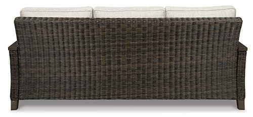 Signature Design by Ashley Paradise Trail Outdoor Patio Sofa with Cushion and 2 Pillows, Brown & Beige Signature Design by Ashley