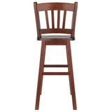 Winsome Fina Swivel Seat Bar Stool, 30In Height, Solid Wood, Walnut Finish Winsome