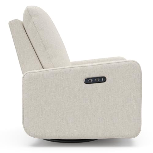 Graco Teddi Power Recliner Swivel Glider, Electronic Power Recline, Oeko-TEX 100 Certified, USB-A & USB-C Charger, Premium Cushioning & Comfort – (Dune Basketweave)