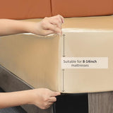 Lirex Satin Fitted Sheet Queen Size,Luxury & Ultra Soft Deep Pocket Single Bottom Bed Sheets Sold Separately, Champagne Lirex