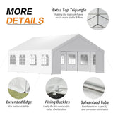 Aoodor 26 x 20 Ft Heavy-Duty Party Tent with Church Window Sidewalls, Waterproof & Weather-Resistant Large Marquee Tent for Parties, Wedding, Barbecues, Outdoor Events, White Aoodor