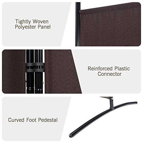 Giantex 3 Panel Room Divider, 6 FT Folding Privacy Screen, Wall Partition for Room Separation, Folding Divider for Home Office, Living Room, Brown Giantex