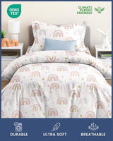 Kids Duvet Cover Set Twin/Twin XL Size - 2 Piece Rainbow Microfiber Duvet Cover Set & Pillow Sham w/Zipper Closure & Ties - Easy-Care - Super Soft & Cozy Bedding Set for Kids, Boys, Girls and Teens CGK Unlimited