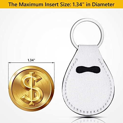 Valyria 10 Pcs Sublimation Blanks Coin Holder Keychain Keyring Universal AA Medallion Keychains for Women (White) Valyria