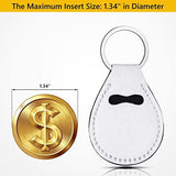 Valyria 10 Pcs Sublimation Blanks Coin Holder Keychain Keyring Universal AA Medallion Keychains for Women (White) Valyria