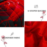 WONGS BEDDING Red Comforter Set Cal King, Reversible Red Rose 7 Pieces Bed in a Bag, Lightweight Soft Microfiber Bedding Sets with Comforter, Flat Sheet, Fitted Sheet, Pillowcases & Shams WONGS BEDDING