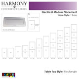 6 Person Rectangle Conference Table With Power And Data | Matte Black Metal T Base | Harmony Series Meeting Tables for Offices, Training Rooms, and Homes | Natural Eucalyptus - 6' SKUTCHI DESIGNS INC.