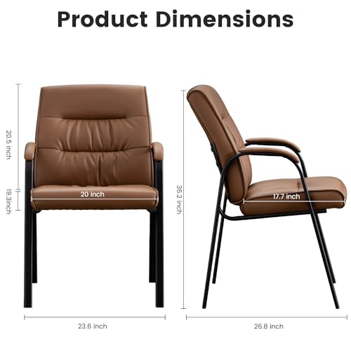 BoisKom Office Guest Reception Chair Set of 4, Conference Room Chairs Waiting Room Chairs 4 Pack, Modern Leather Office Desk Chair No Wheels. BoisKom