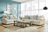 Signature Design by Ashley Monaghan Vintage Sofa with Accent Pillows, Reversible Cushions and Rolled Arms, Beige Signature Design by Ashley