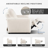 Lexicon Modern Power Recliner Chair with One-Touch Control and Charging Ports, Chenille Home Theater Seating, Wall-Hugger Reclining Chair for Living Room/Bedroom/Office, Easy Assembly, Beige