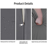 Aiho Outdoor Patio Furniture Sets All Weather Outdoor Sofa PE Garden Furniture Wicker Rattan Patio Conversation Set with Glass Table (Grey) Aiho