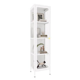 VCGGAIP Metal Display Cabinet with Glass Doors,4-Tier Curio Cabinet with Adjustable Shelves,Display Cases for Plant, Book Bathroom, Living Room, Collectibles Figure VCGGAIP