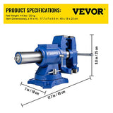 VEVOR Bench Vise 6 Inch, Double Swivel Rotating Heavy Duty Vise Head/Body Rotates 360°,Pipe Vise Bench Vices 30Kn Clamping Force,for Clamping Fixing Equipment Home or Industrial Use VEVOR