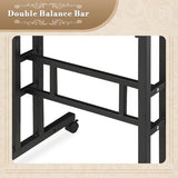 Athena Collection Height Adjustable Rolling Desk Mobile Portable Laptop Stand Cart Small Sit Standing Desk Computer Table Workstation for Home Office, Black Athena Collection