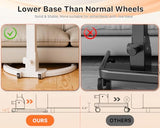 JOY worker Foldable Mobile Standing Desk, Pneumatic Height Adjustable Sit Stand Desk, 90° Tiltable Rolling Laptop Desk, Portable Cart with Wheels Non-Slip Mat for Home Office, Holds Up to 22lbs JOY worker