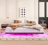 Anwick King Size Floating Bed Frame, Metal Platform Bed, with LED Light,Without Headboard Design, No Box Spring Needed, Noise-Free, Easy Assembly Anwick