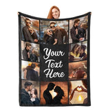 inkArts Custom Blanket with Photos Text Personalized Blanket Thows with Picture Customizable Blanket Photo Blankets Customize for Mom Dad Couple Girlfriend Boyfriend Wife Husband inkArts
