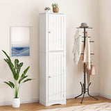 Function Home Tall Bathroom Storage Cabinet, 64" Slim Kitchen Pantry with Door Storage, Narrow Wood Freestanding Cabinets with Adjustable Shelves for Kitchen Living Room Dining Room, White Function Home