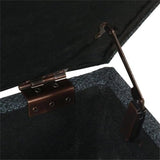 HomePop Home Decor | Luxury Square 32” Storage Ottoman with Lift Off Lid | Ottoman with Storage for Living Room & Bedroom, Navy HomePop