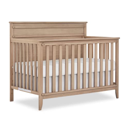 SweetPea Baby Bayfield 5-in-1 Convertible Crib in Sand Dunes, JPMA, and Greenguard Gold Certified, Made of Sustainable New Zealand Pinewood, Sturdy