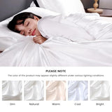 HOdo Home Satin Duvet Cover Queen Size, 3PCS Silk Like Comforter Cover, Ultra Soft and Breathable Bedding Set with Zipper Closure & Corner Ties（White） HOdo Home