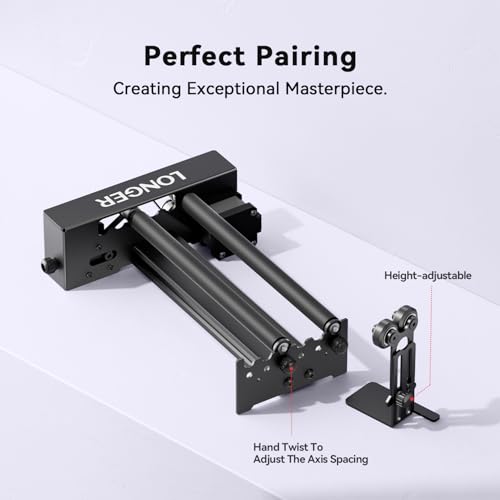 Longer Laser Engraver New-Rotary Roller, Y-axis 360° Rotation, Compatible with Other Brands of Engraver，a Good Partner for Laser Engraving Machine Longer